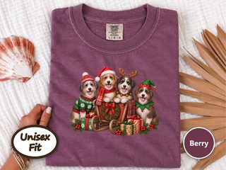 Christmas Aussiedoodle Sleigh Group doodle dog shirt - photo 4