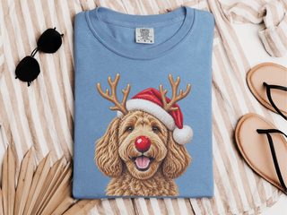 Labradoodle Reindeer Red Nose doodle dog shirt - photo 7