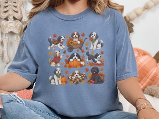 Autumn Sheepadoodle Fall Activities doodle dog shirt - photo 8