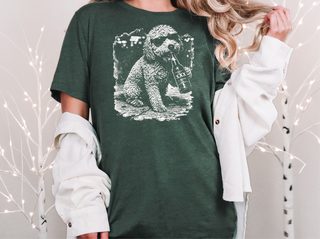 Golden Doodle Drinking Beer doodle dog shirt - photo 3