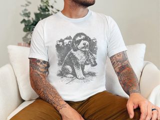 Bernedoodle drinking Beer doodle dog shirt - photo 2