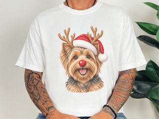 Yorkie Reindeer Santa Hat - photo 2