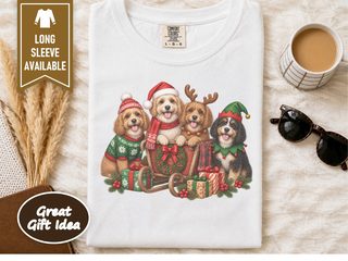Christmas Cavapoo Sleigh Crew doodle dog shirt - photo 1