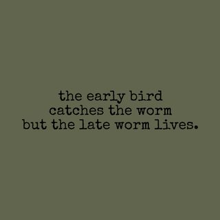 Funny Early Bird Catches Worm Late Worm Lives Life Quote T-Shirt