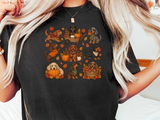 Colorful Dachshund Fall Activities Clipart doodle dog shirt - photo 2