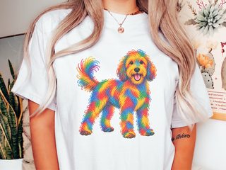 Colorful Rainbow Labradoodle Dog doodle dog shirt - photo 1