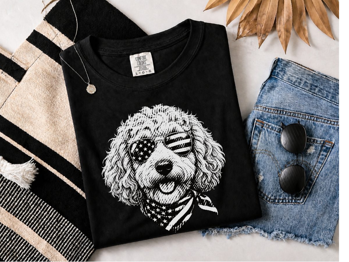 Goldendoodle 4th Of July Patriotic Comfort Colors Doodle Mom Shirt