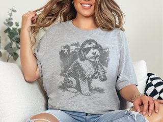 Bernedoodle drinking Beer doodle dog shirt - photo 4