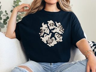 Cute Ghost Playing Baby Goat funny shirt - photo 3