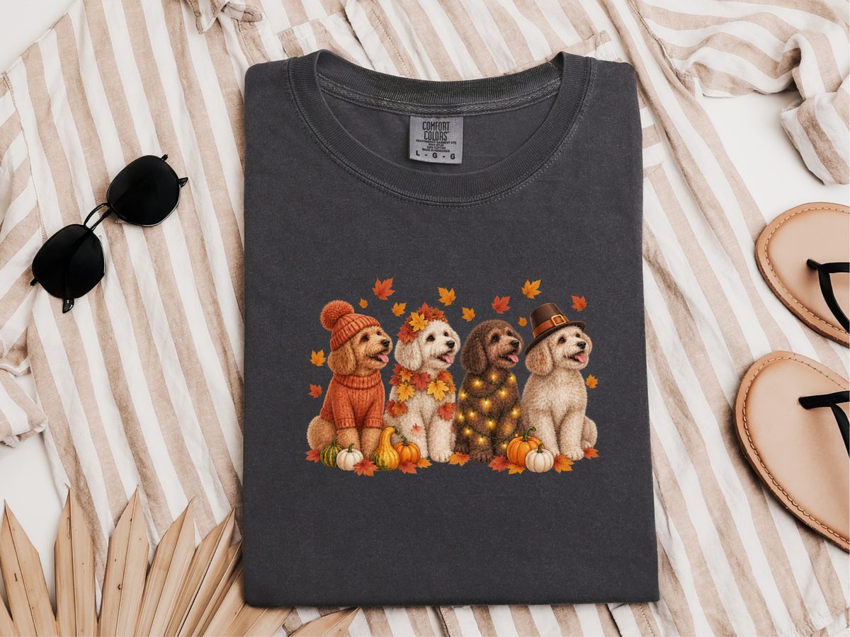 Maltipoo Fall Harvest Lineup Thanksgiving Dog Tee Fall Dog Lover Gift