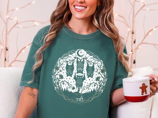 Halloween Racoon Bats Floral Night Scene funny shirt - photo 6
