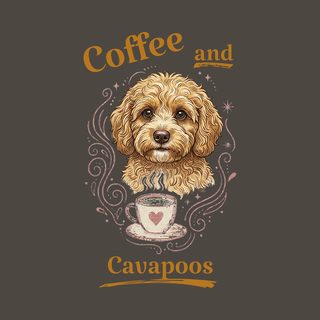 Coffee And Cavapoos Comfort Colors Tee - Vintage Cavapoo Mom Shirt