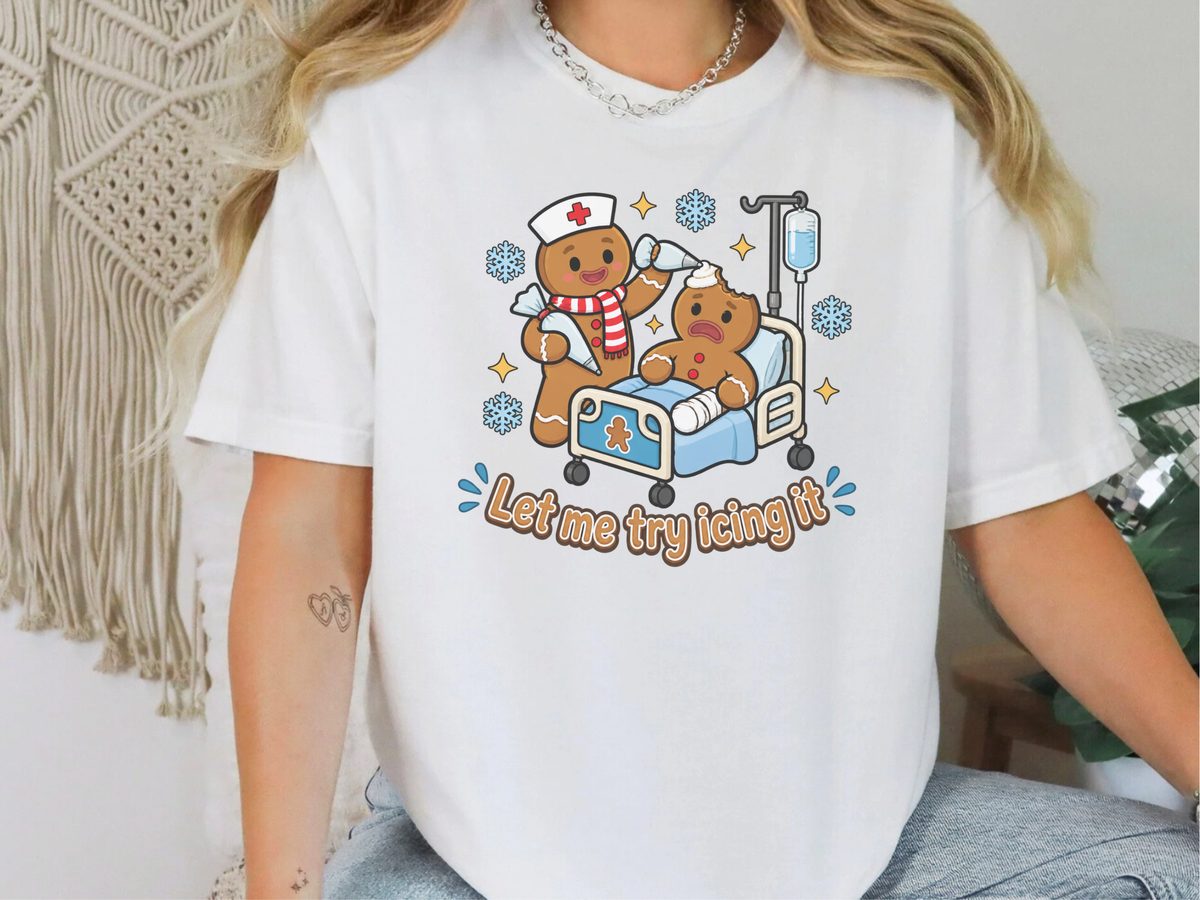 Gingerbread Nurse Hospital Bed Festive Gingerbread Nurse Shirt