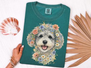 Comfort Colors Schnoodle Floral Face doodle dog shirt - photo 7