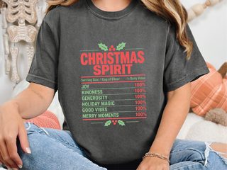 Christmas Spirit Nutrition Facts Label funny shirt - photo 3