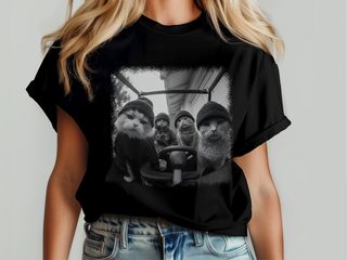 Cat Thugs In Car funny shirt - photo 4
