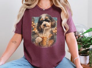 Aussiedoodle Iced Coffee Cool Dog doodle dog shirt - photo 5