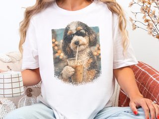 Aussiedoodle Iced Coffee Cool Dog doodle dog shirt - photo 7