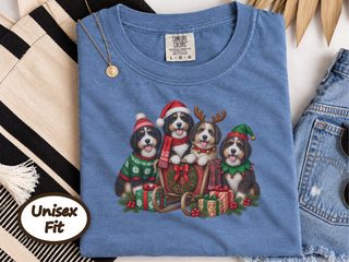 Bernedoodles Christmas Sleigh Group doodle dog shirt - photo 4