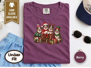 Christmas Australian Shepherds Sleigh Group doodle dog shirt - photo 5