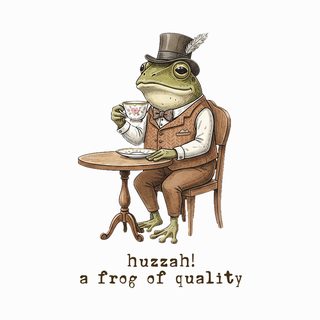 Huzzah, A Frog Of Quality - Sophisticated Dapper Gentleman Frog Meme funny shirt