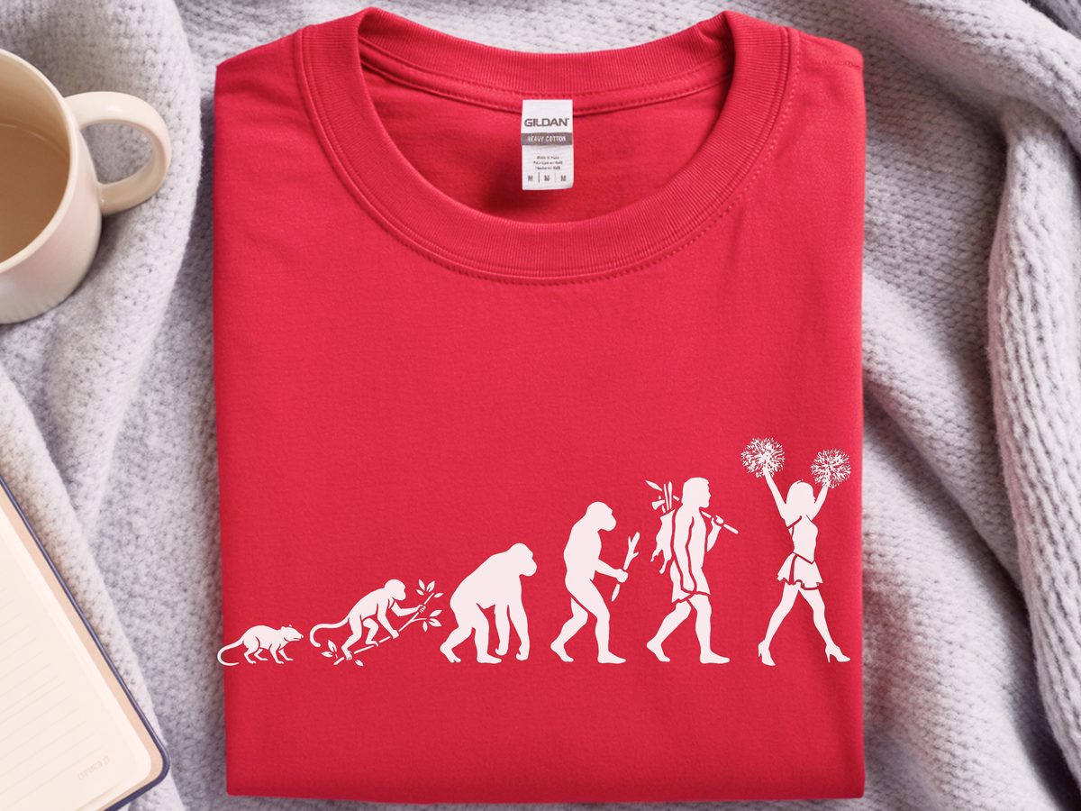 Cheerleader Evolution Design T-Shirt | Spirit Wear Athlete Silhouette