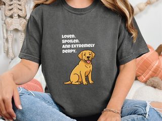 Derpy Yellow Labrador Retriever doodle dog shirt - photo 3