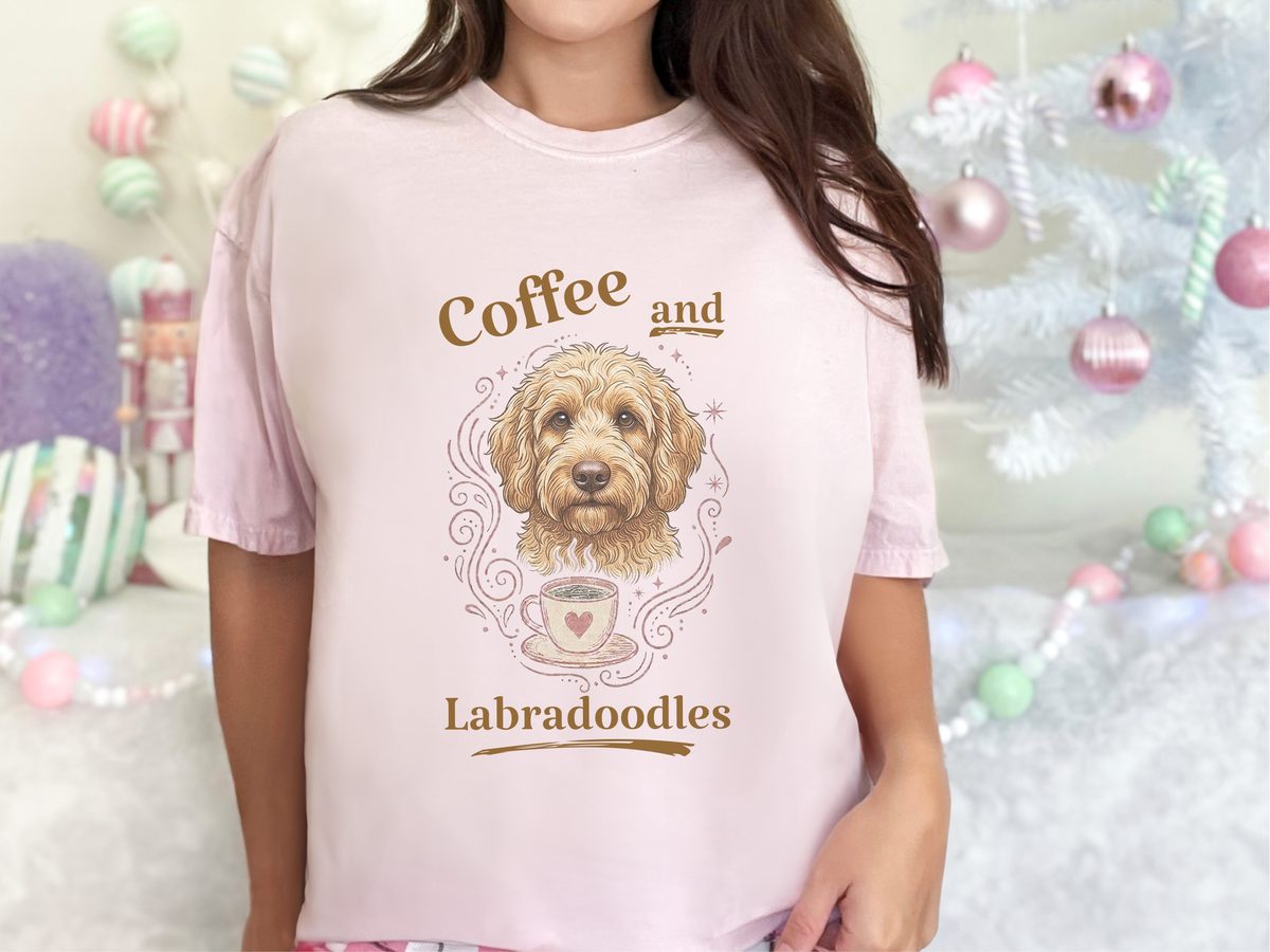 Coffee And Labradoodles Labradoodle Mom Gift Vintage Comfort Colors Tee