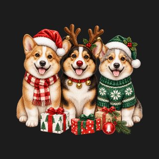 Christmas Corgis Holiday Trio Dog Lover Corgi Christmas Shirt