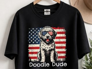 Doodle Dude American Flag doodle dog shirt - photo 2