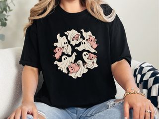 Cute Ghost Playing With Pig funny shirt - photo 4