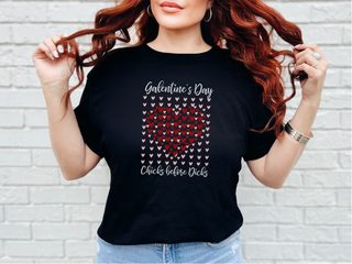 Galentine's Day Chicks Before Dicks Heart Mosaic funny shirt - photo 2