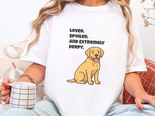 Derpy Yellow Labrador Retriever doodle dog shirt - photo 1