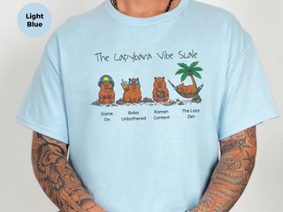 Capybara Vibe Scale Gamer Boba Ramen Relaxing funny shirt - photo 4