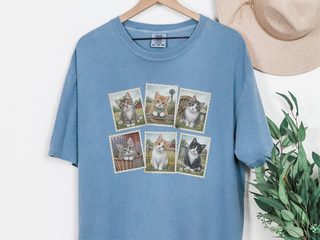 Vintage Country Cats Stamps funny shirt - photo 8