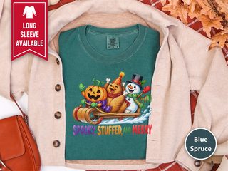 Spooky Stuffed And Merry Watercolor Sleigh Ride funny shirt - photo 8