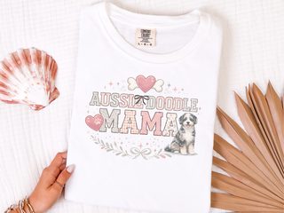 Comfort Colors Aussiedoodle Mama Paw Print Heart Bone Crest - photo 1