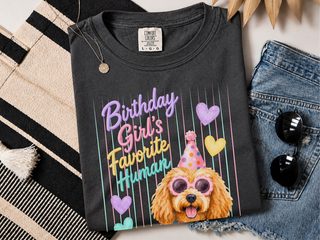 Birthday Girl's Favorite Human Goldendoodle doodle dog shirt - photo 3