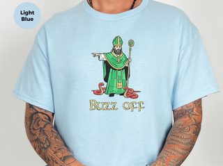 Buzz off St. Patrick Kicking Out Snakes funny shirt - photo 3