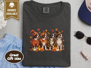 Boston Terrier Autumn Harvest doodle dog shirt - photo 5