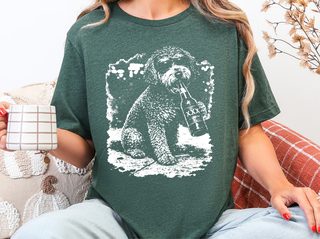 Schnoodle Drinking Beer doodle dog shirt - photo 4