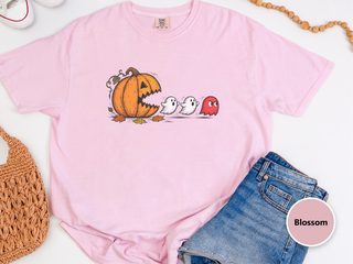 Pumpkin Eating Ghost funny shirt - photo 4