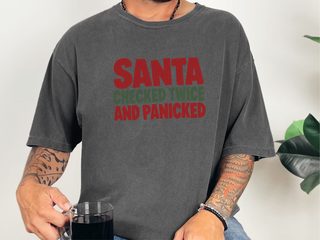Santa Checked Twice Funny Text funny shirt - photo 4