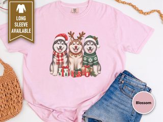 Christmas Husky Trio Presents doodle dog shirt - photo 6