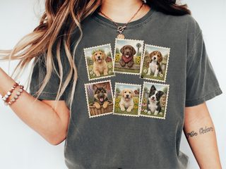 Country Dog Postage Stamps funny shirt - photo 1