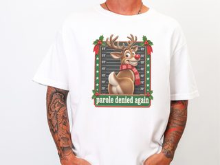 Reindeer Mugshot Parole Denied funny shirt - photo 2