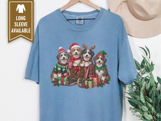Christmas Aussiedoodle Sleigh Group doodle dog shirt - photo 7