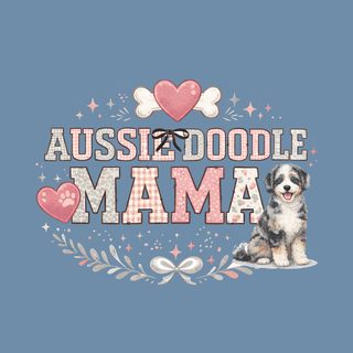 Aussiedoodle Mama Paw Print Heart Bone Crest Dog Lover T-Shirt