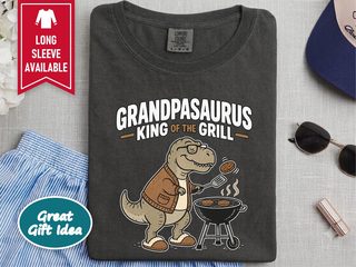 Grandpasaurus King Of Grill T-rex funny shirt - photo 4