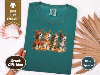 Autumn Sheepadoodles With Pumpkins doodle dog shirt - photo 7